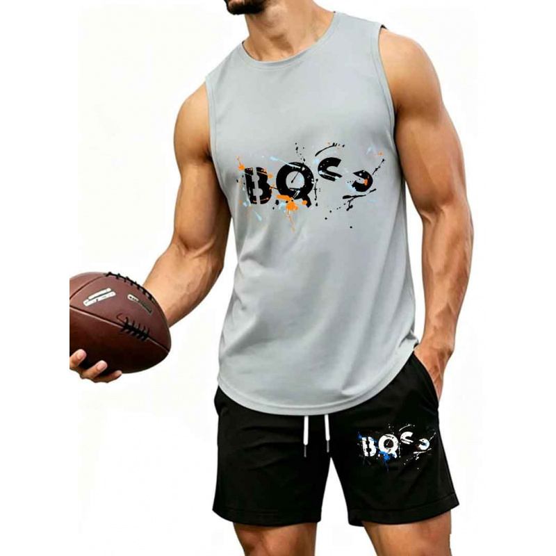 Men's  Graffiti Letter Print 2 - Tank Top Muscle บทวิจารณ์และราคา