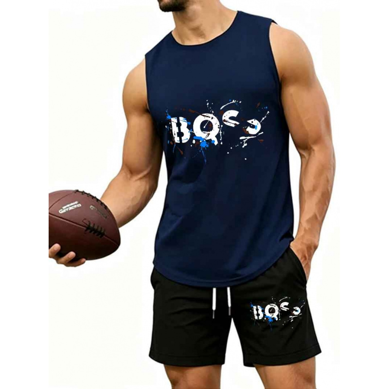 Men's  Graffiti Letter Print 2 - Tank Top Muscle บทวิจารณ์และราคา