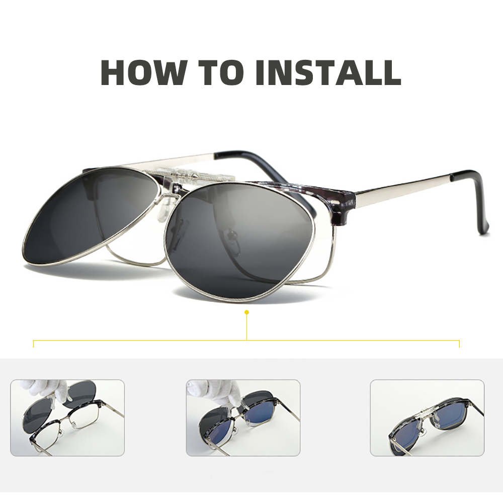 Oversized Pilot Clip on Sungla - Sunglasses Aviator Polarized บทวิจารณ์และราคา