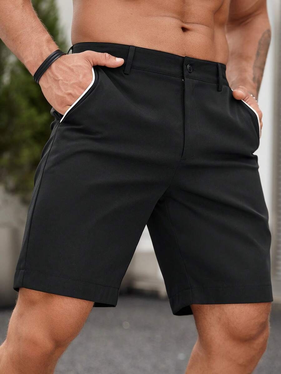 Men's Contrast Trim Chino Shor - Shorts Chino Slim บทวิจารณ์และราคา
