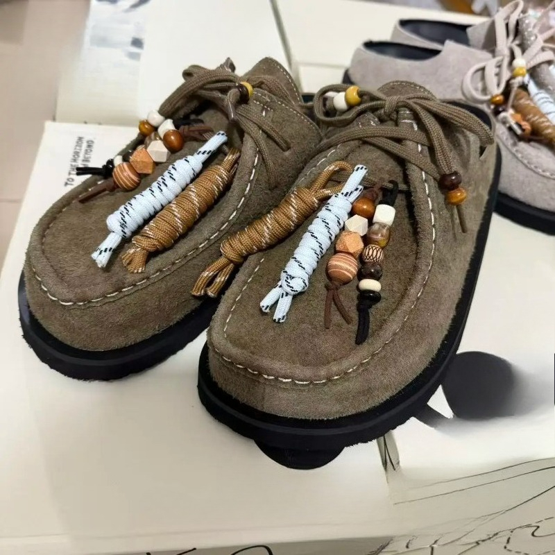 Women Men Clogs Cow Suede Leat - Flip Flop Leather Men บทวิจารณ์และราคา
