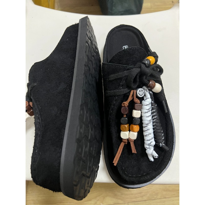 Women Men Clogs Cow Suede Leat - Flip Flop Leather Men บทวิจารณ์และราคา
