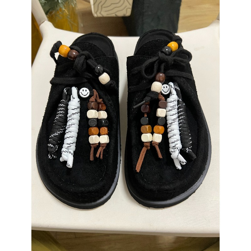 Women Men Clogs Cow Suede Leat - Flip Flop Leather Men บทวิจารณ์และราคา