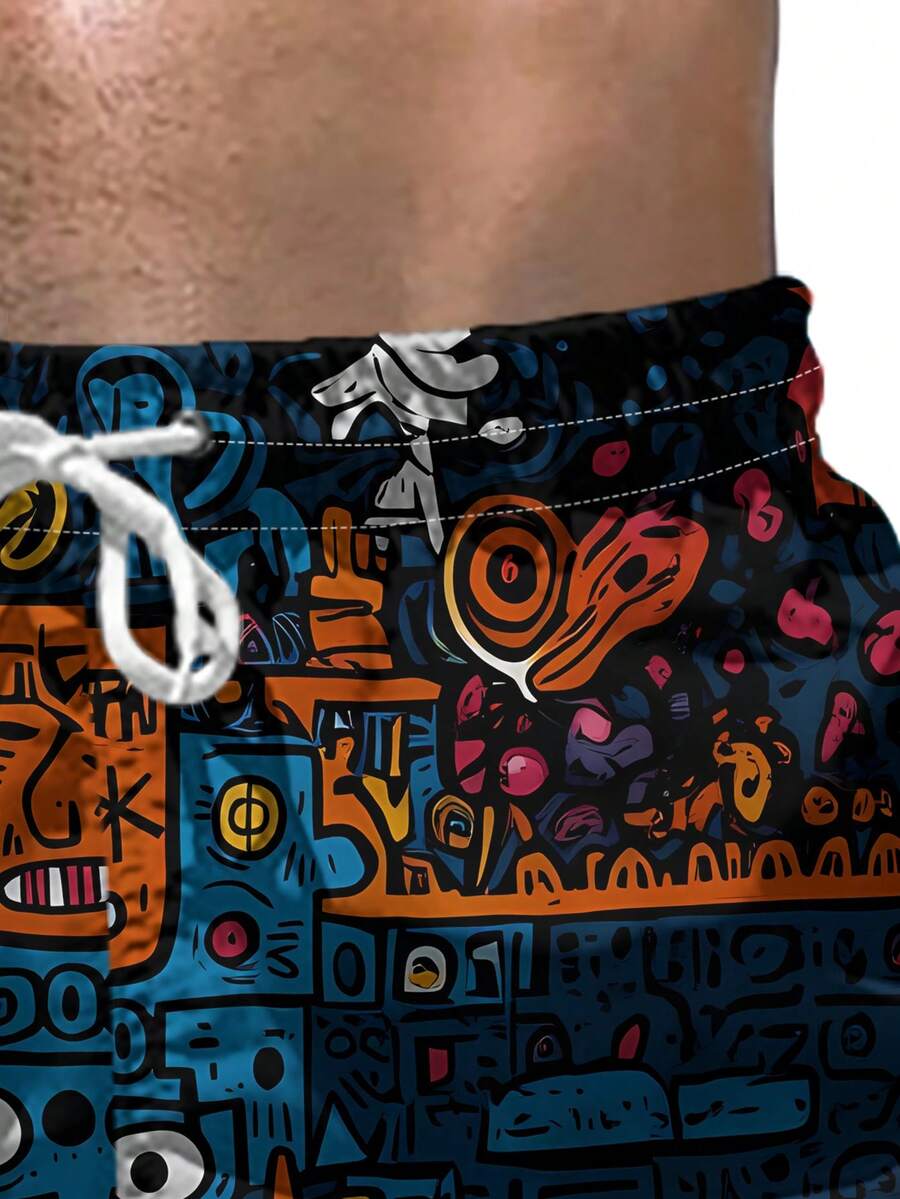 Mens Beach Shorts 3D Digital P - Swim Trunk Quick Dry บทวิจารณ์และราคา