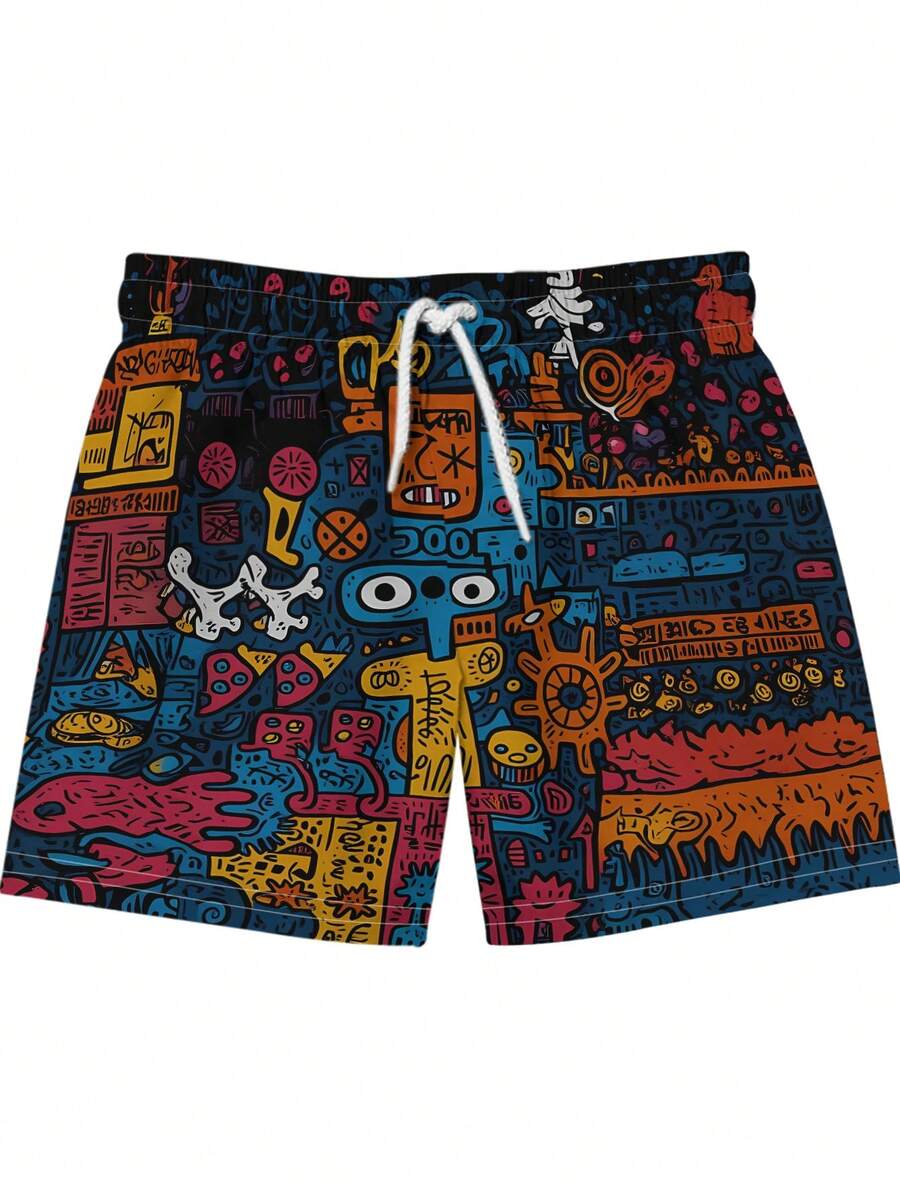 Mens Beach Shorts 3D Digital P - Swim Trunk Quick Dry บทวิจารณ์และราคา