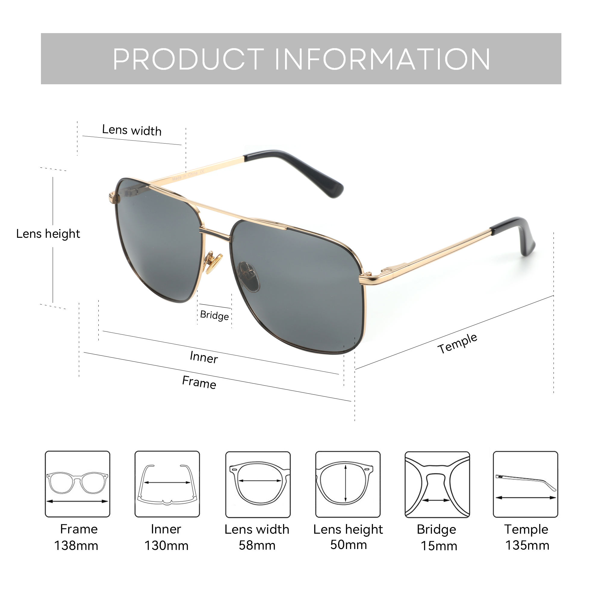 BLUEMOKY Aviator Polarized Pre - Sunglasses Aviator Polarized บทวิจารณ์และราคา