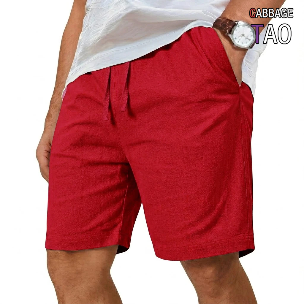 Oversized Cotton Linen Shorts  - Short Linen Drawstring บทวิจารณ์และราคา