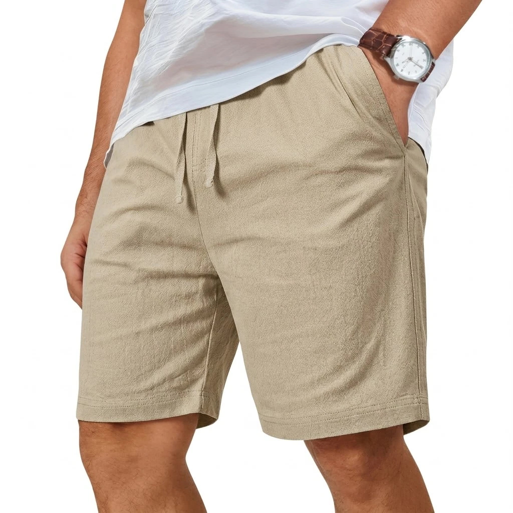 Oversized Cotton Linen Shorts  - Short Linen Drawstring บทวิจารณ์และราคา