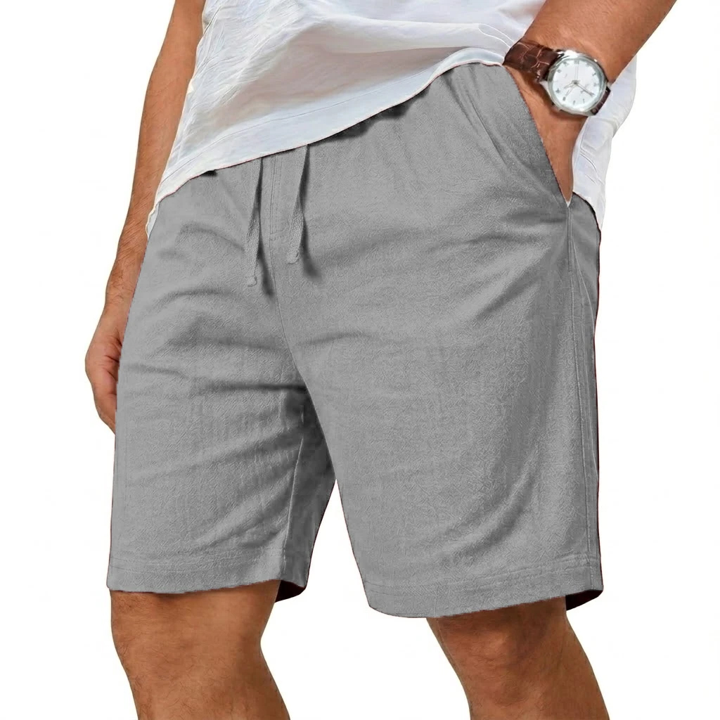 Oversized Cotton Linen Shorts  - Short Linen Drawstring บทวิจารณ์และราคา