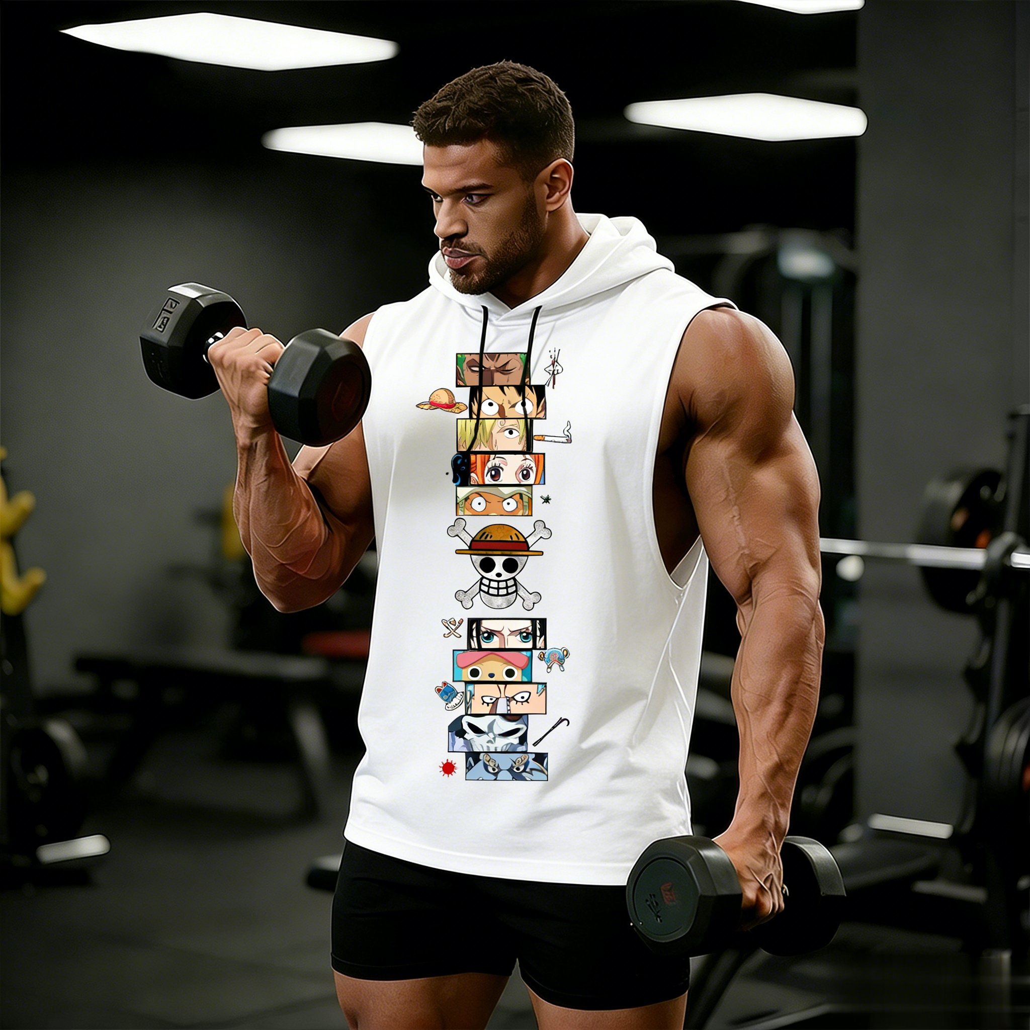One Piece Anime Hoodie Sleevel - Tank Top Muscle บทวิจารณ์และราคา