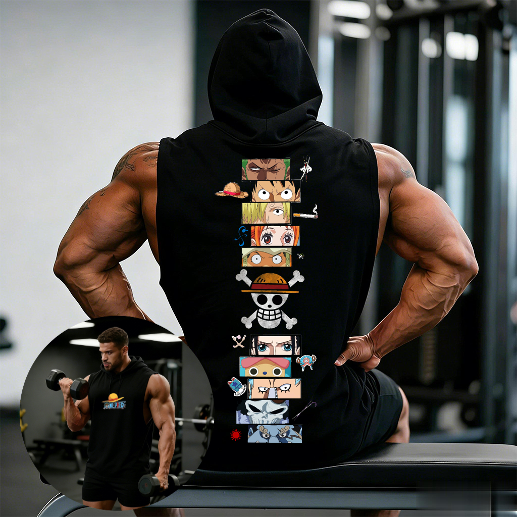 One Piece Anime Hoodie Sleevel - Tank Top Muscle บทวิจารณ์และราคา