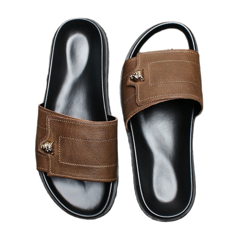 2025 New Genuine Leather Slipp - Flip Flop Leather Men บทวิจารณ์และราคา