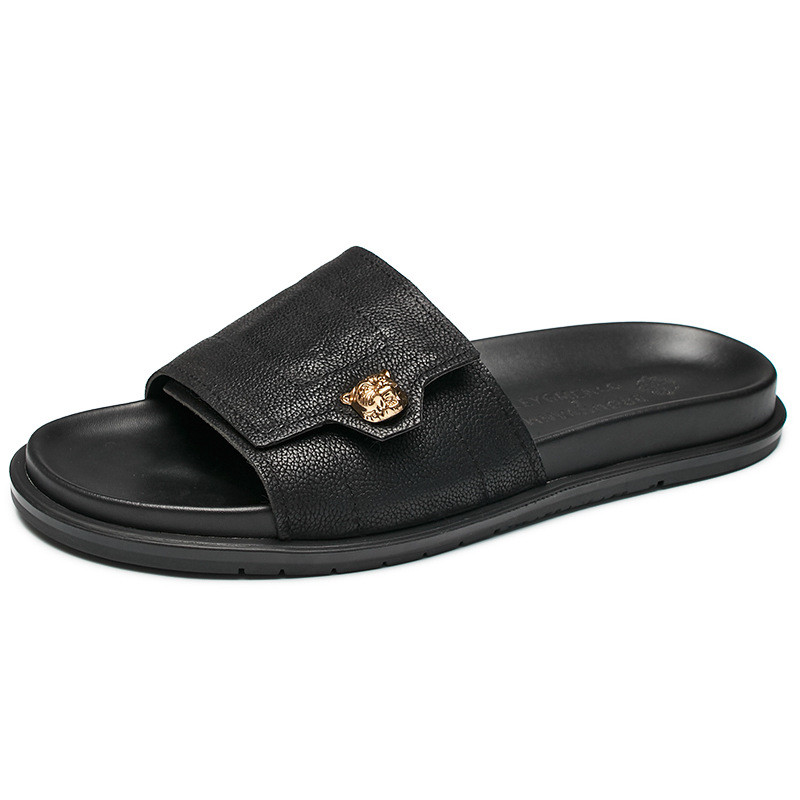 2025 New Genuine Leather Slipp - Flip Flop Leather Men บทวิจารณ์และราคา