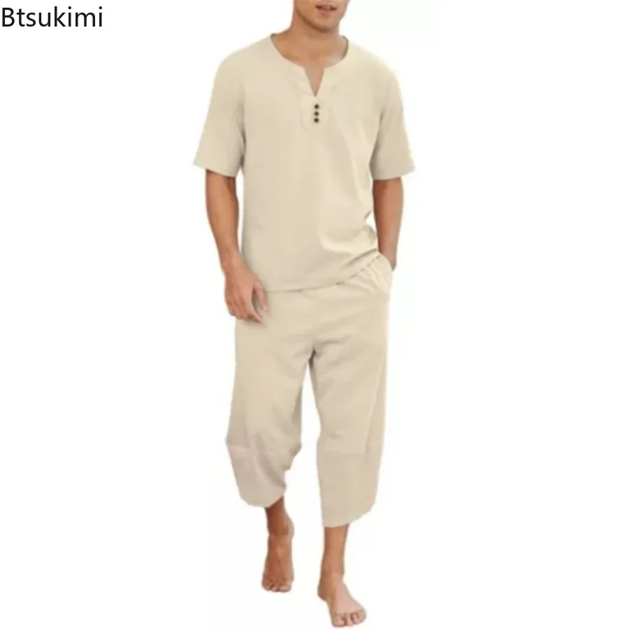 2026 Men's Hip Hop Cotton Line - Short Linen Drawstring บทวิจารณ์และราคา