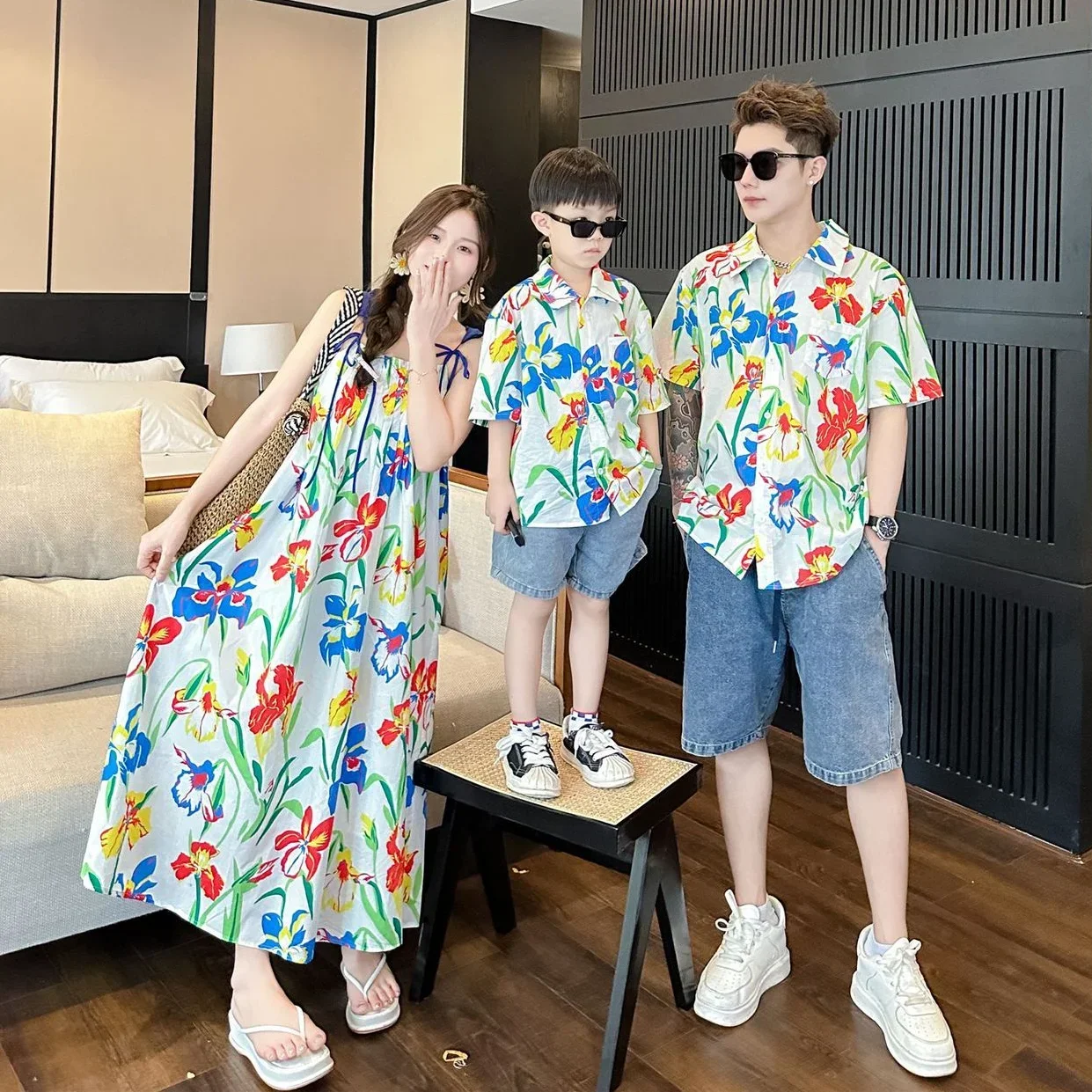 VacationClothes Korean Mommy a - Resort Shirt Floral บทวิจารณ์และราคา