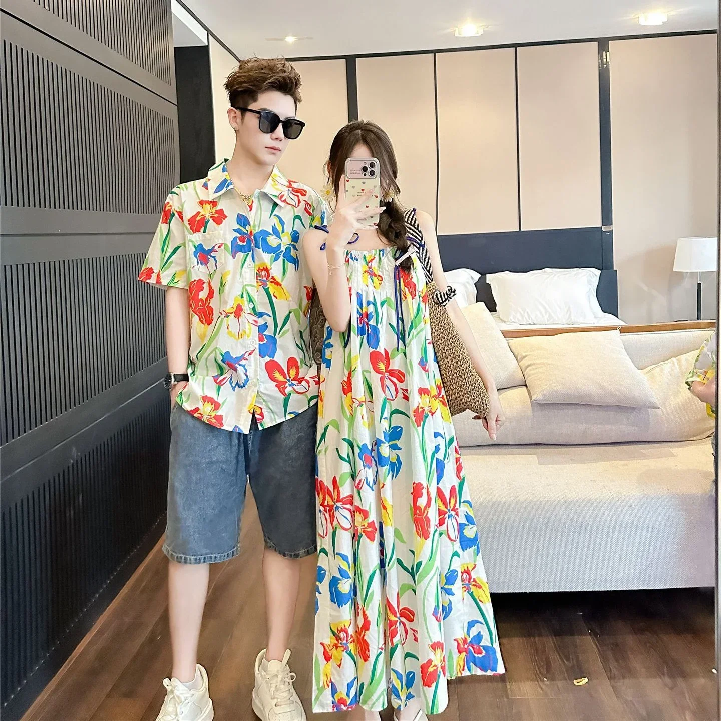 VacationClothes Korean Mommy a - Resort Shirt Floral บทวิจารณ์และราคา