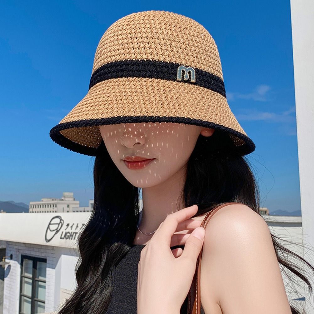 Elegant Bow Fisherman Hat Fold - Bucket Hat Straw บทวิจารณ์และราคา