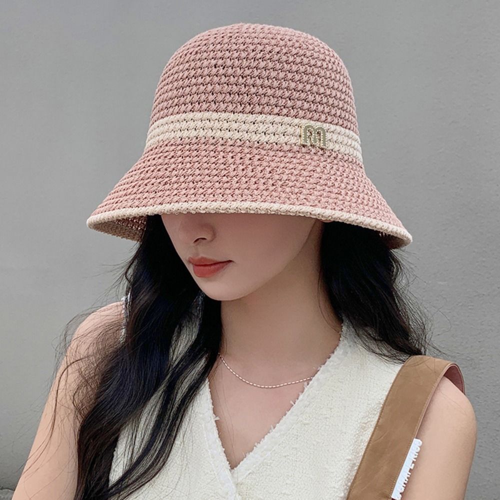 Elegant Bow Fisherman Hat Fold - Bucket Hat Straw บทวิจารณ์และราคา