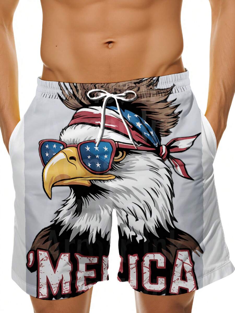 Patriotic Mens Swim Trunks Wit - Swim Trunk Quick Dry บทวิจารณ์และราคา
