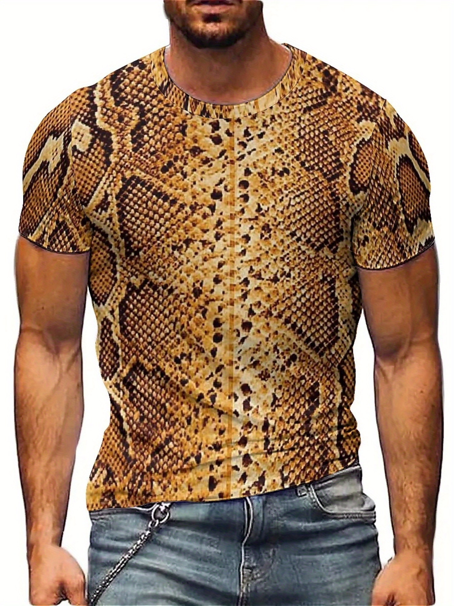 Men'S 3D Print Snake Graphic T - Tee Graphic Print บทวิจารณ์และราคา