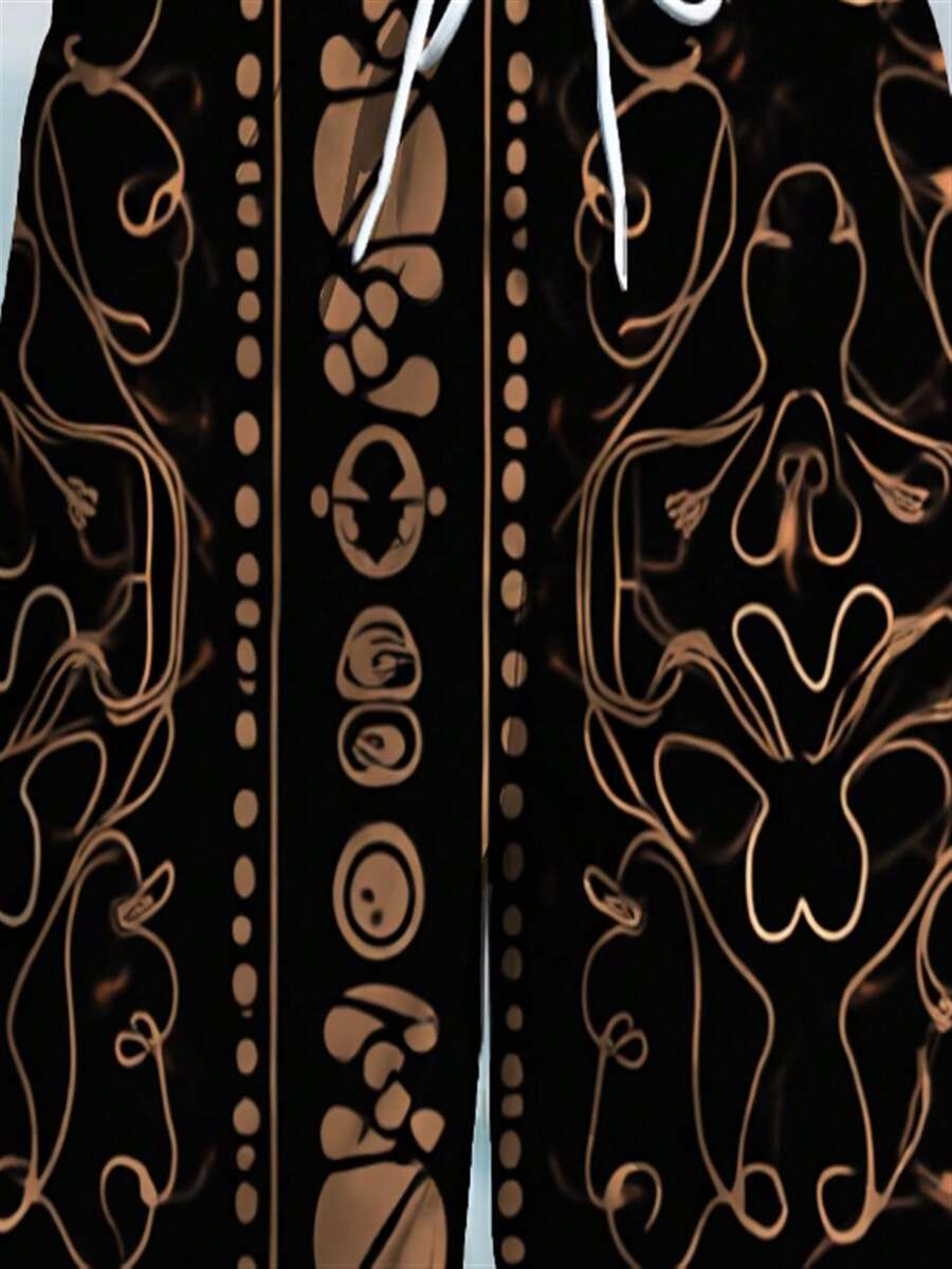 Mens Abstract Geometric Print  - Swim Trunk Quick Dry บทวิจารณ์และราคา