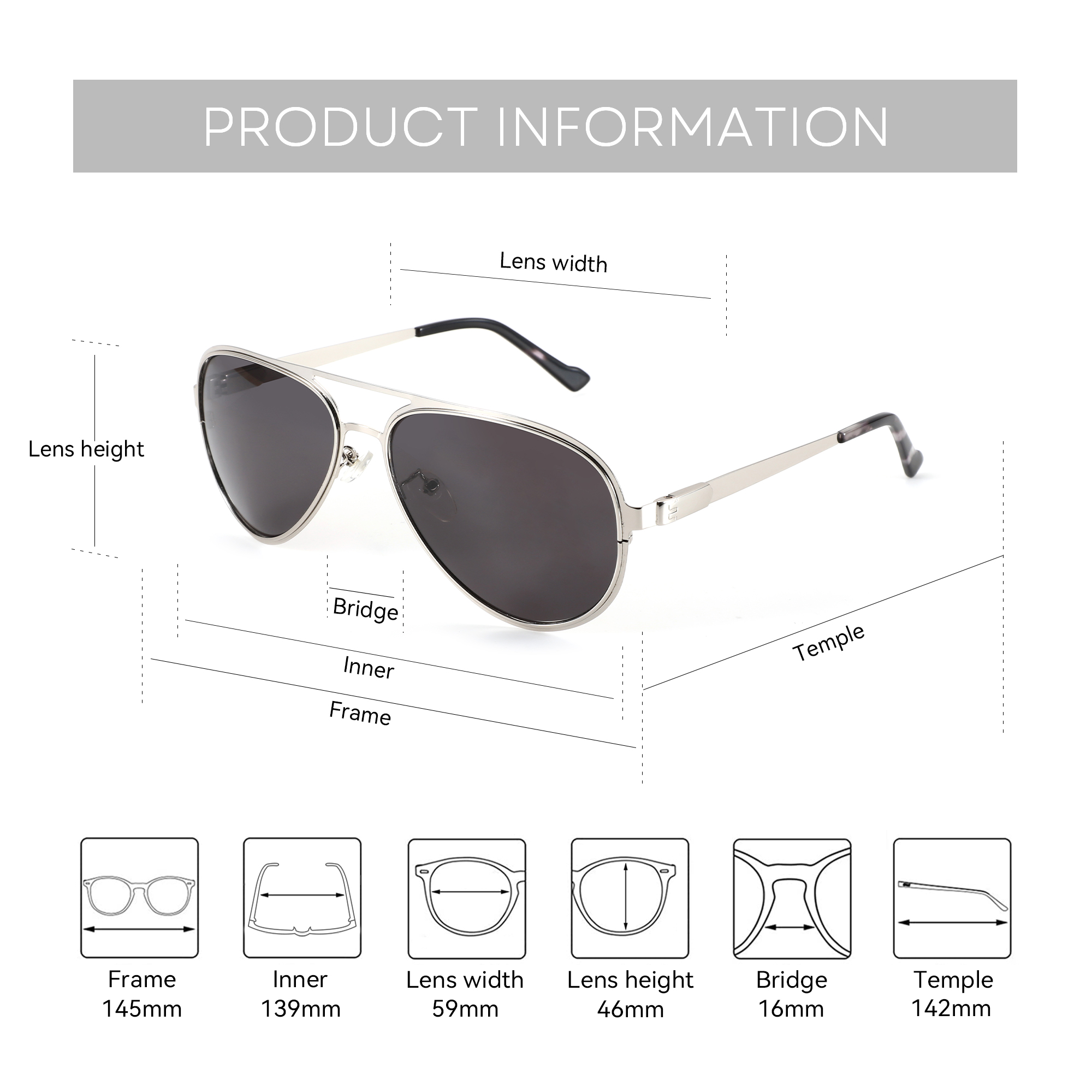 BLUEMOKY XL Size High Quilty M - Sunglasses Aviator Polarized บทวิจารณ์และราคา