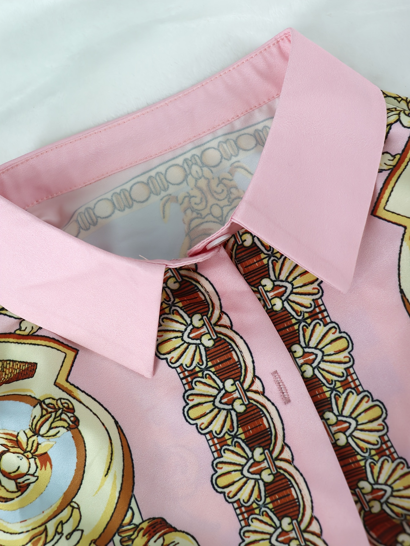 Women 2 Piece Set Ornate Print - Shirt Camp Collar บทวิจารณ์และราคา