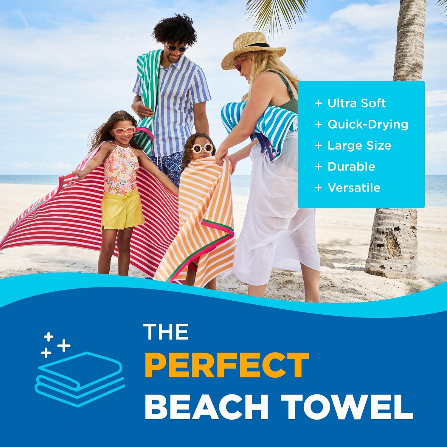 Colorful Racing Striped Beach  - Beach Towel Large บทวิจารณ์และราคา