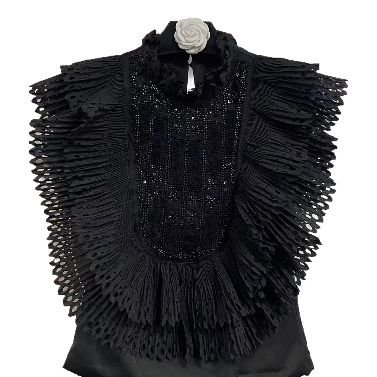 Top Blouse Women Sleeveless Ru - Shirt Camp Collar บทวิจารณ์และราคา