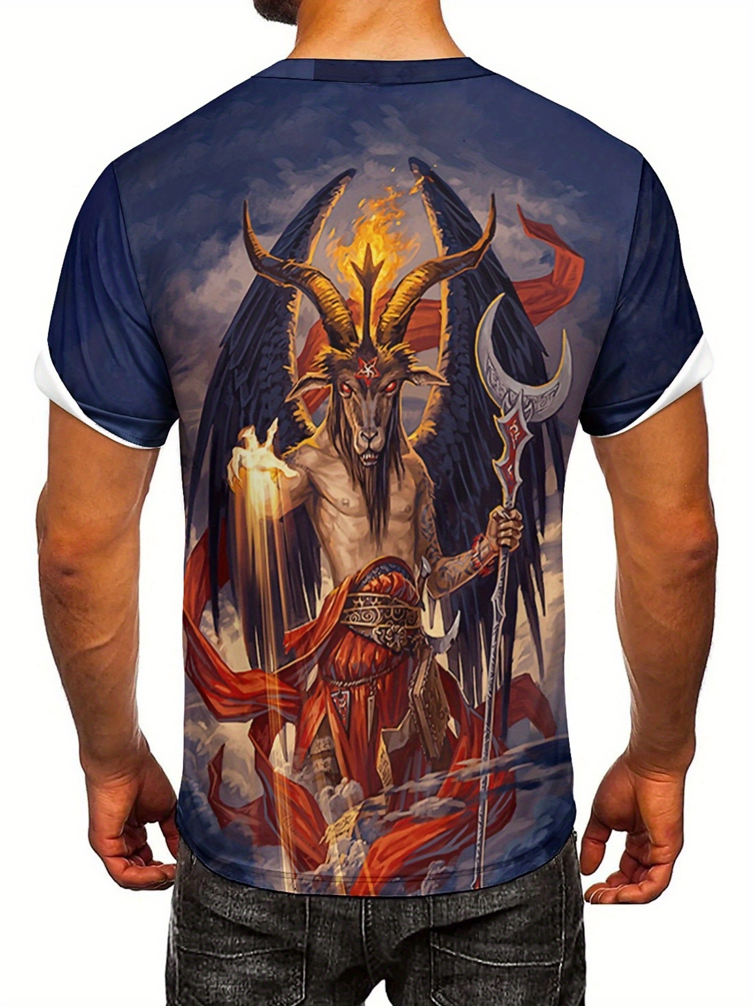 Men's 3D Demon Print T-Shirt | - Tee Graphic Print บทวิจารณ์และราคา