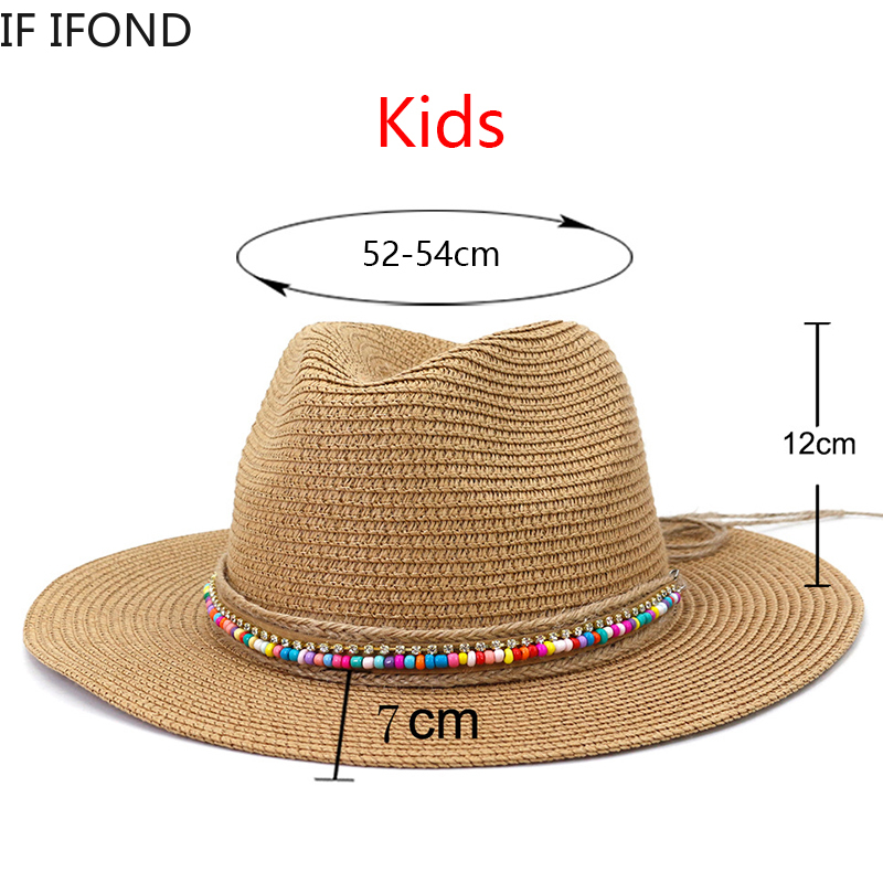 New Summer Boy Girl Kids Straw - Bucket Hat Straw บทวิจารณ์และราคา