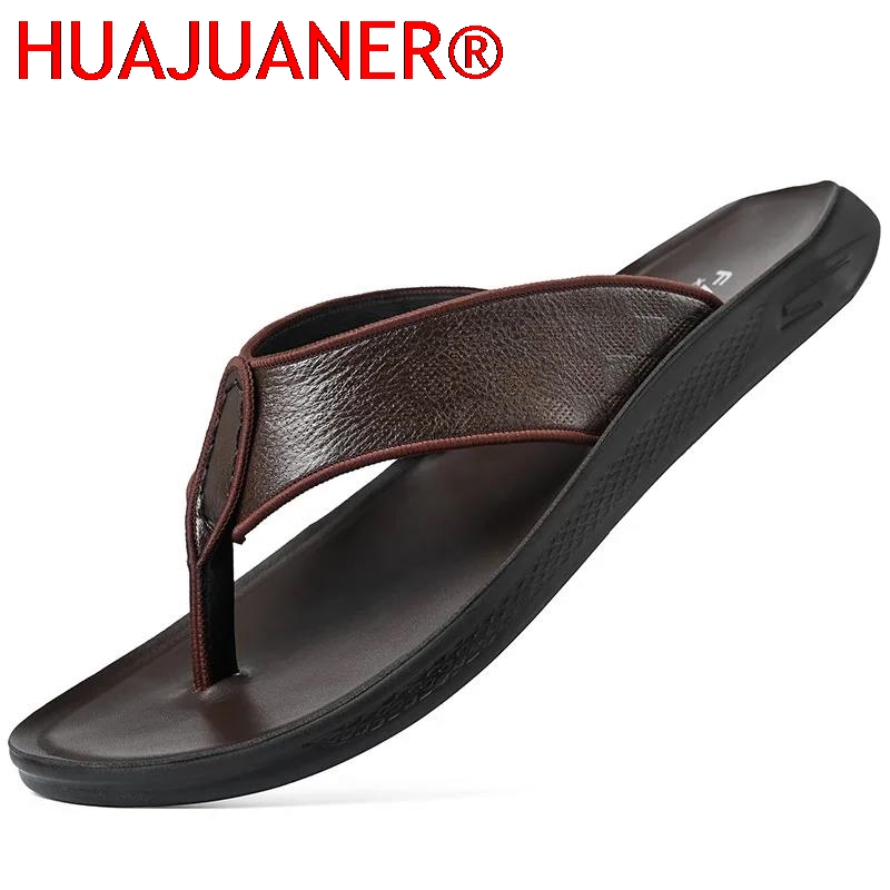 Casual Outdoor Men's Sandals S - Flip Flop Leather Men บทวิจารณ์และราคา