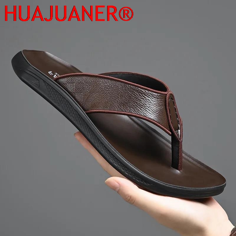 Casual Outdoor Men's Sandals S - Flip Flop Leather Men บทวิจารณ์และราคา