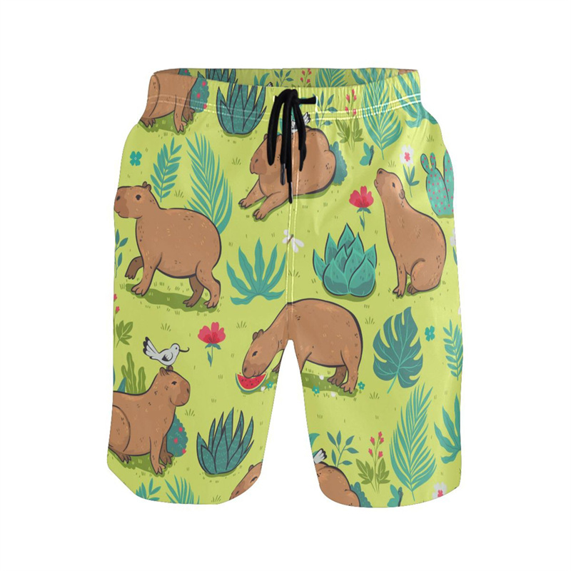 Cartoon Animal 3d Print Capyba - Trunks Board Surf บทวิจารณ์และราคา
