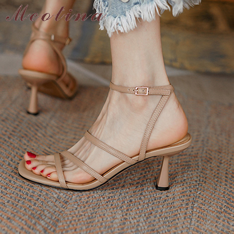 Meotina Sandals Women Shoes Sq - Casual Sandal Leather บทวิจารณ์และราคา