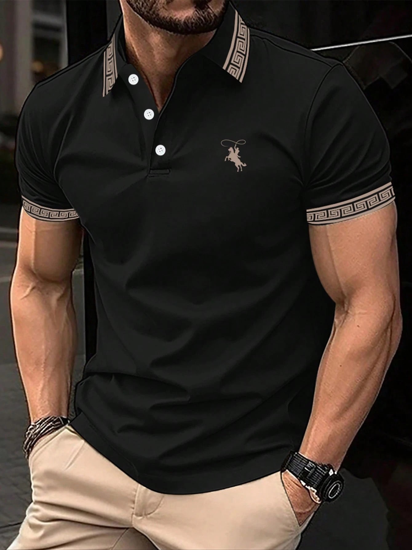 The new men's short-sleeved PO - Polo Shirt Pique บทวิจารณ์และราคา