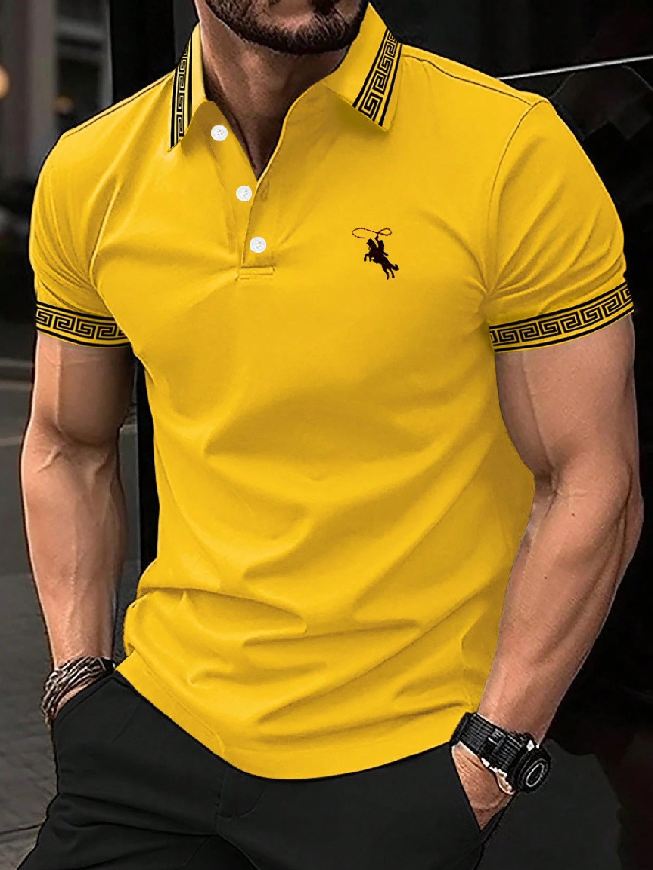 The new men's short-sleeved PO - Polo Shirt Pique บทวิจารณ์และราคา