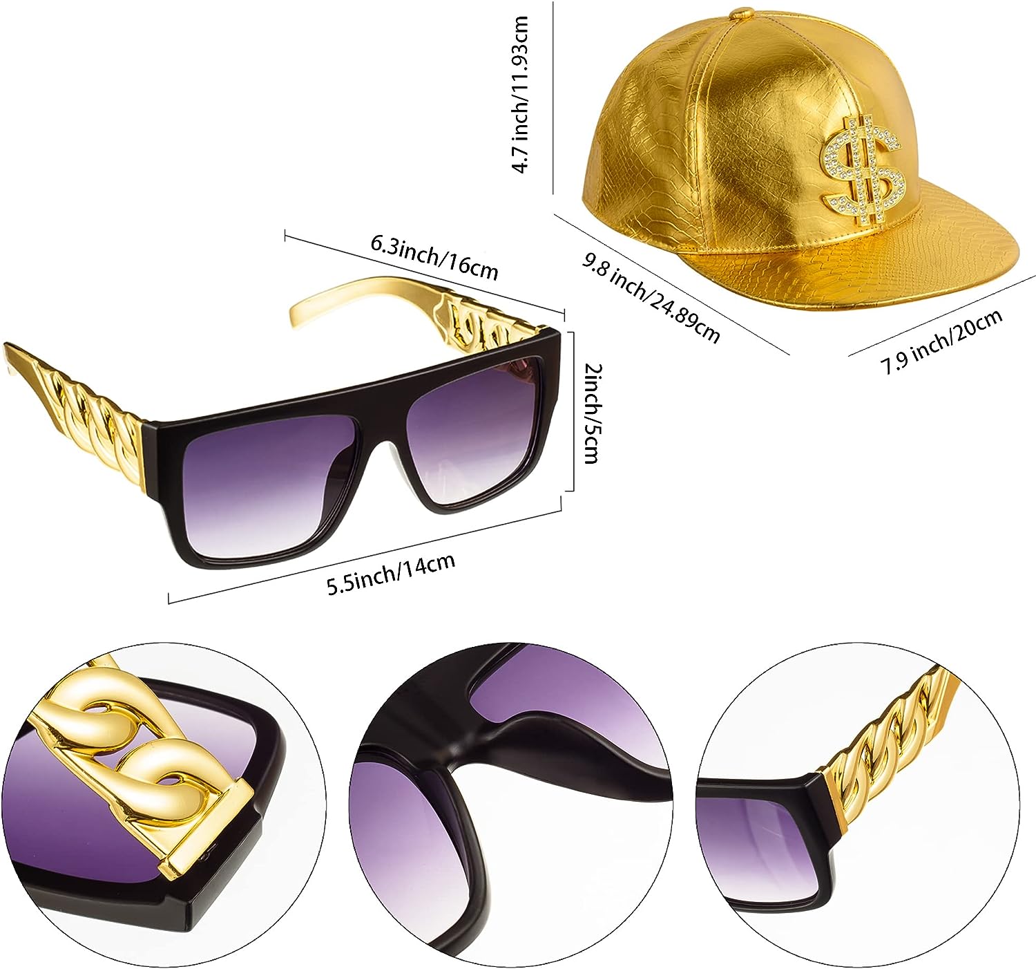 PESENAR 80s 90sHip Hop Costume - Sunglass Retainer Cord บทวิจารณ์และราคา